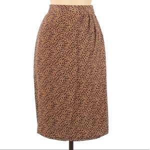 Vintage cheetah print pencil wrap skirt